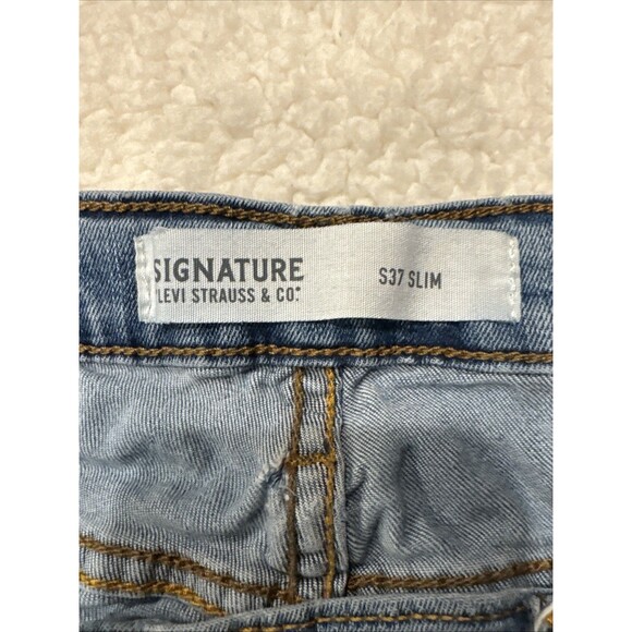 Signature Levi Strauss Jeans Mens W38L30 Blue S37 Slim Straight Stretch Denim - Picture 7 of 9